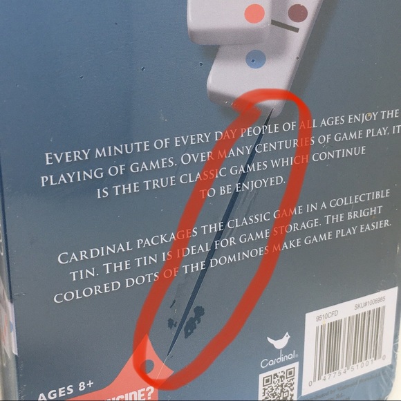 Cardinal Classic Games Tin Box 28 Double Six Color Dot Dominoes NIB New NIP NWT - Picture 4 of 7